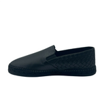 Bottega Veneta Men's Black Leather Woven Slip on Espadrilles