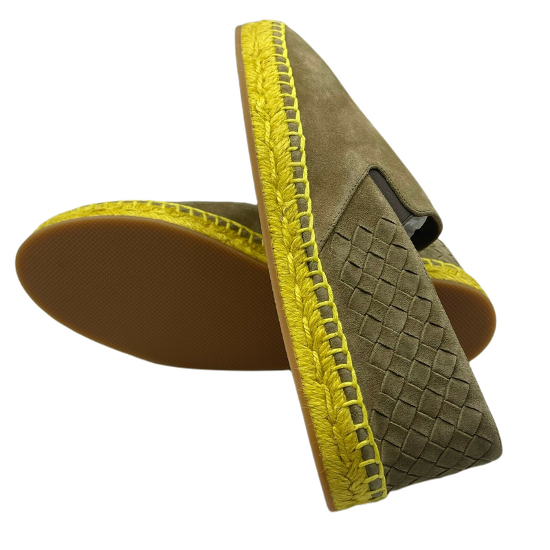 Bottega Veneta Men's Tan Suede Woven Slip On Shoe 40/US 7