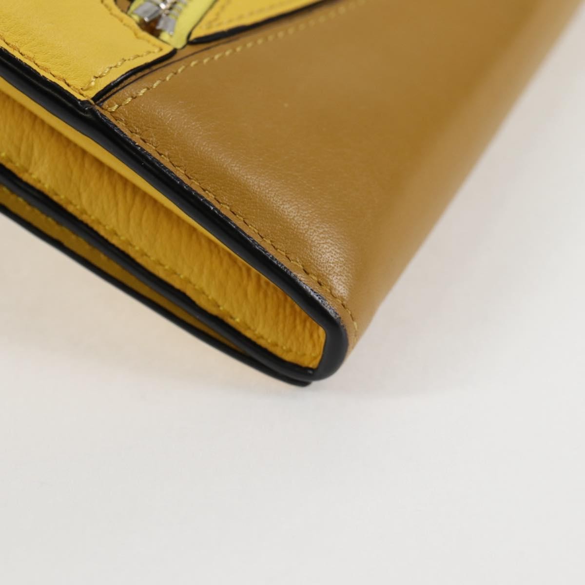 Loewe Puzzle Zip Leather Yellow Leather Wallets Accessory (Pre-Owned)