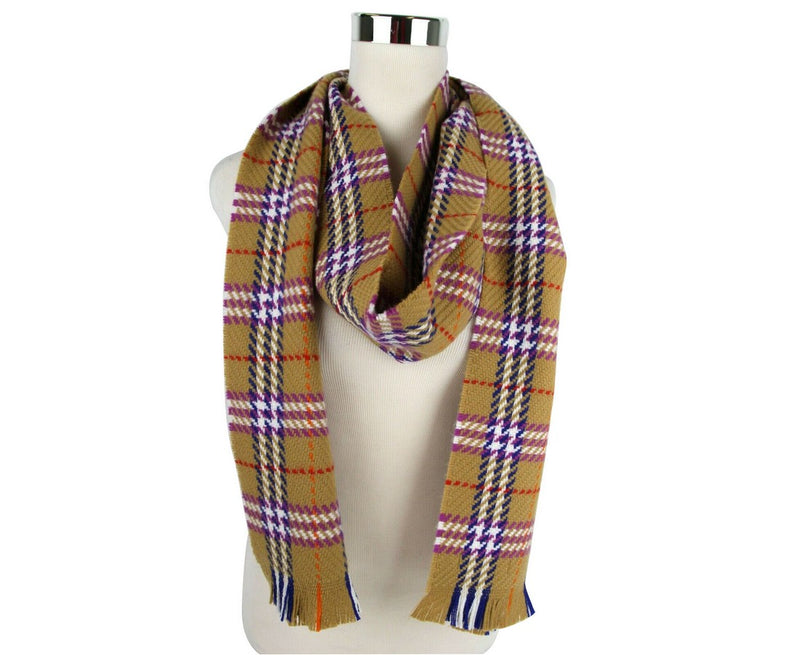 Burberry Women's Antique Multicolour Vintage Check Extra Fine Merino Wool Scarf