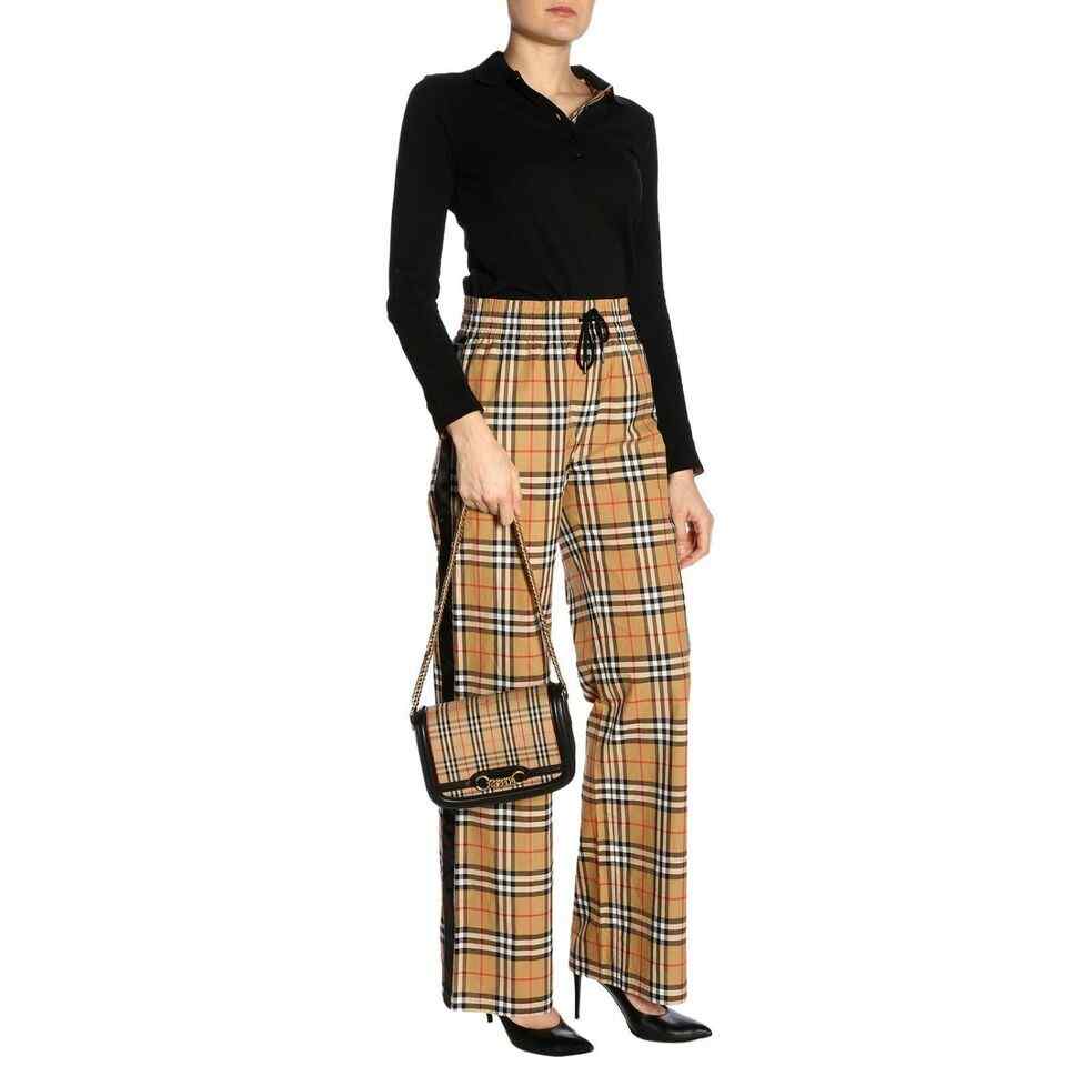 Burberry Women's House Check Canvas Small Chain Link Shoulder Bag