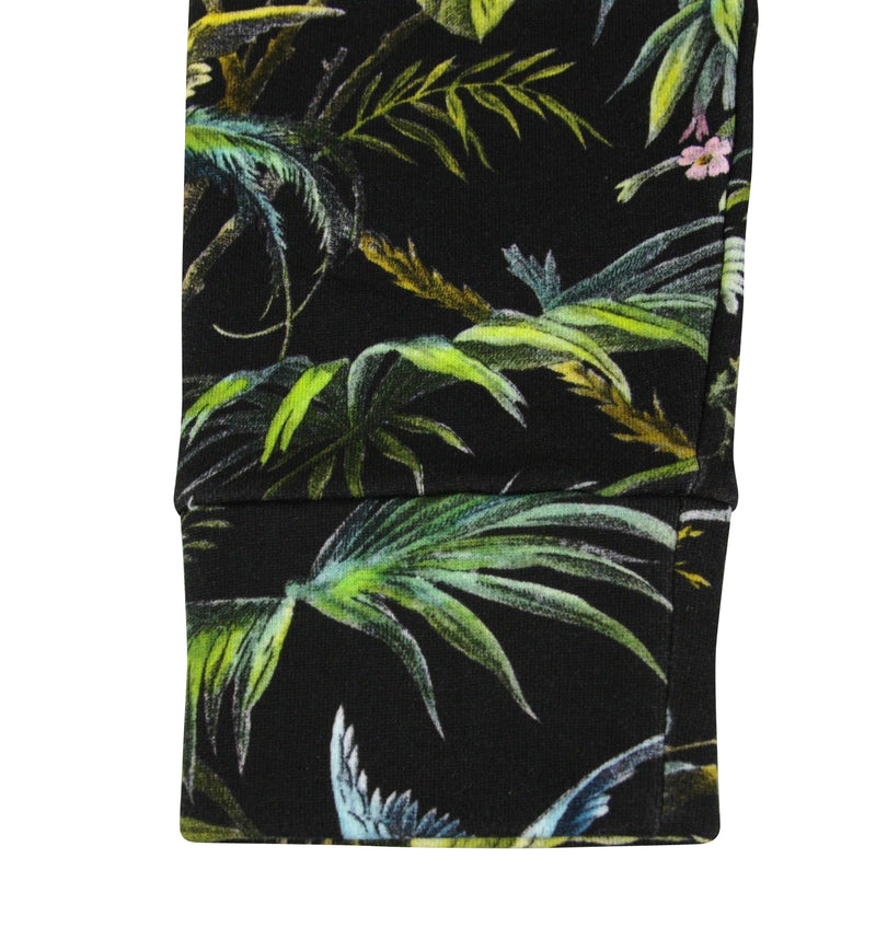 Gucci Men's Tropical Jungle Black / Green / Blue / Pink Felted Cotton Sweatshirt