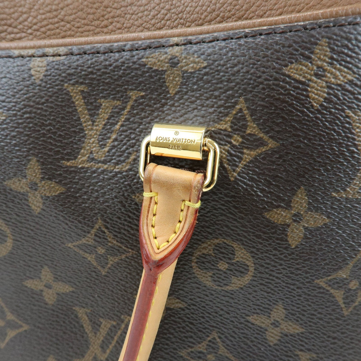 Louis Vuitton Pallas Monogram Canvas With Leather Brown Canvas Tote Bag Bag (Pre-Owned)