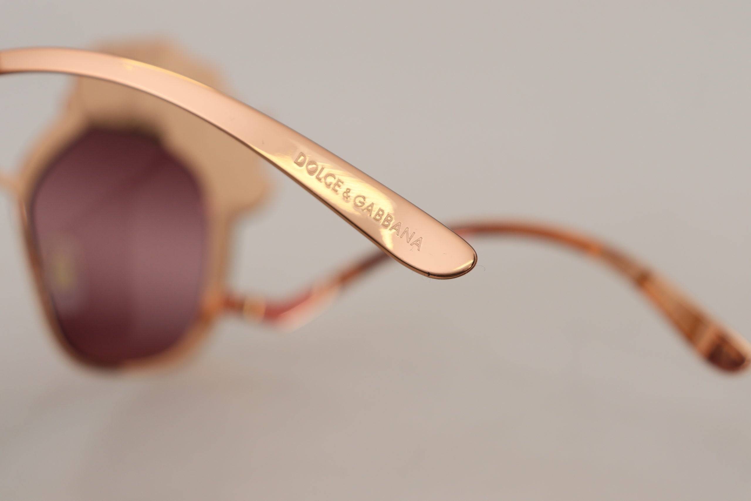 Dolce & Gabbana Pink Gold Rose Sequin Embroidery DG2202 Women's Sunglasses