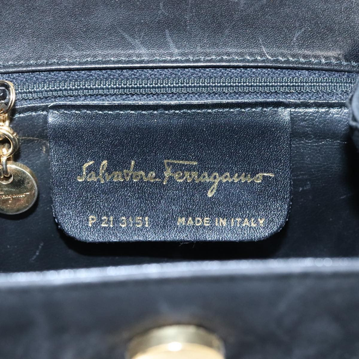 Salvatore Ferragamo Gancini Suede Black Suede Shoulder Bag Bag (Pre-Owned)