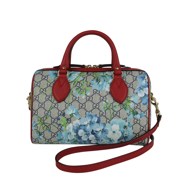 Gucci Pouch Blue Blooms Beige/Ebony in Canvas with Silver-Tone - US