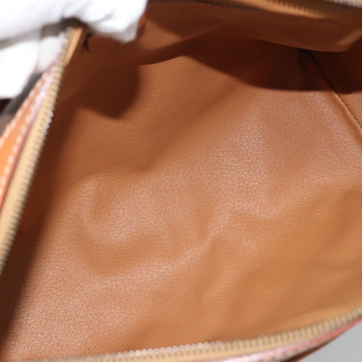 Celine Vintage Macadam Boston Canvas Brown Canvas Handbag (Pre-Owned)