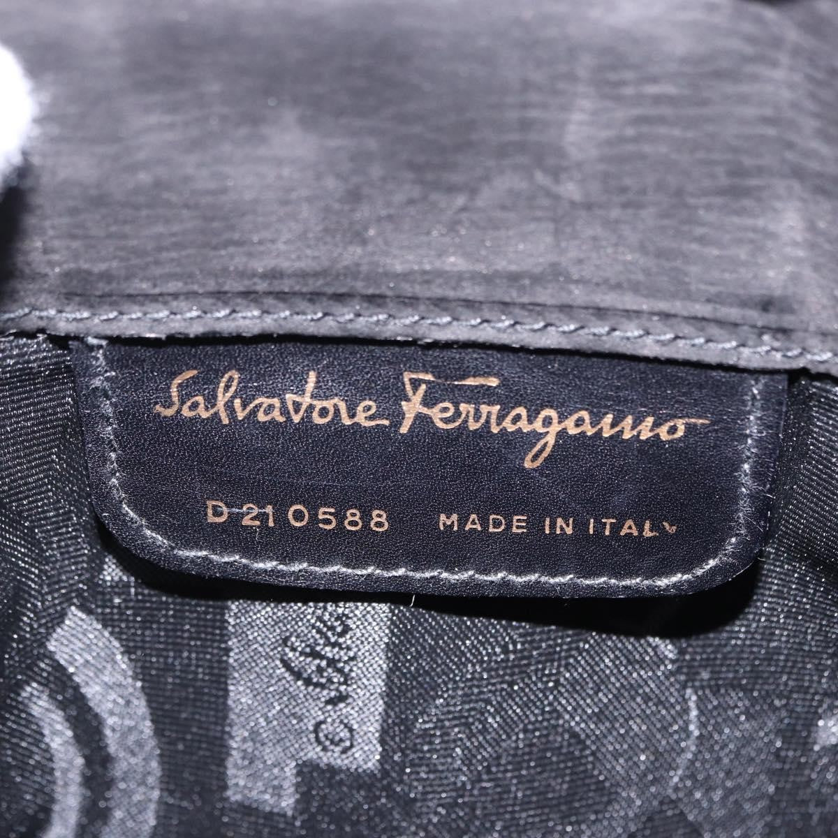 Salvatore Ferragamo Vala Suede Black Suede Shoulder Bag Bag (Pre-Owned)