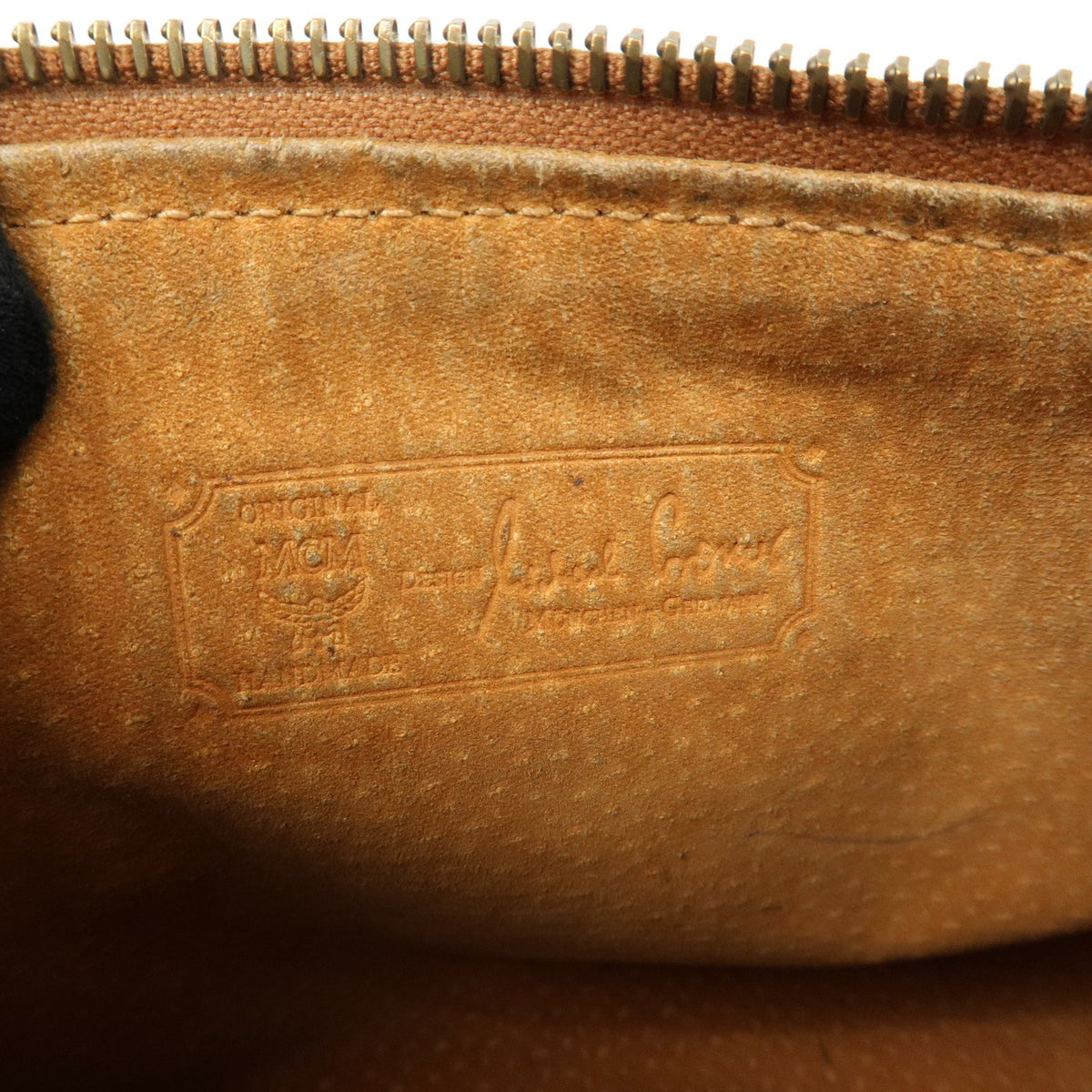 MCM Visetos Leather Brown Leather Shoulder Bag Bag (Pre-Owned)