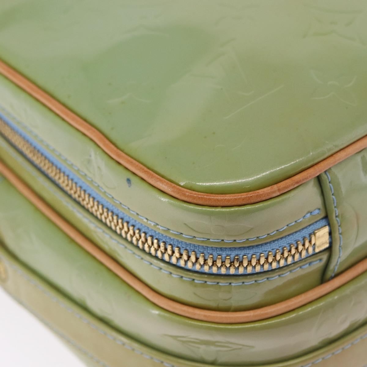 Louis Vuitton Wooster Monogram Vernis Green Patent_Leather Handbag (Pre-Owned)