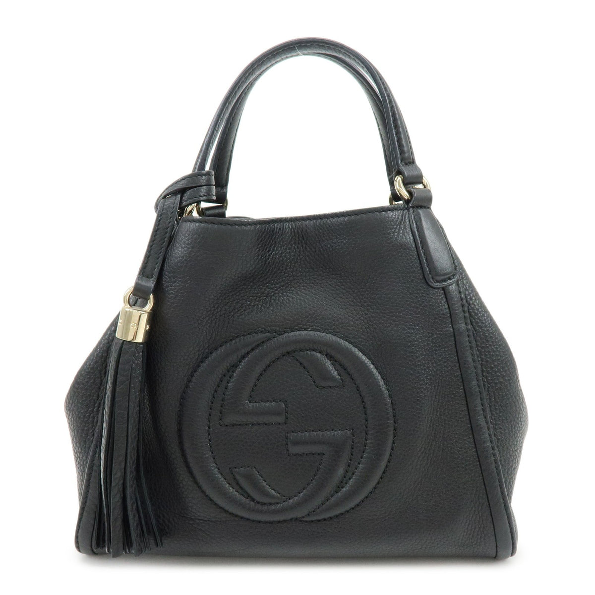 Gucci Soho Leather Black Leather Shoulder Bag Bag (Pre-Owned)