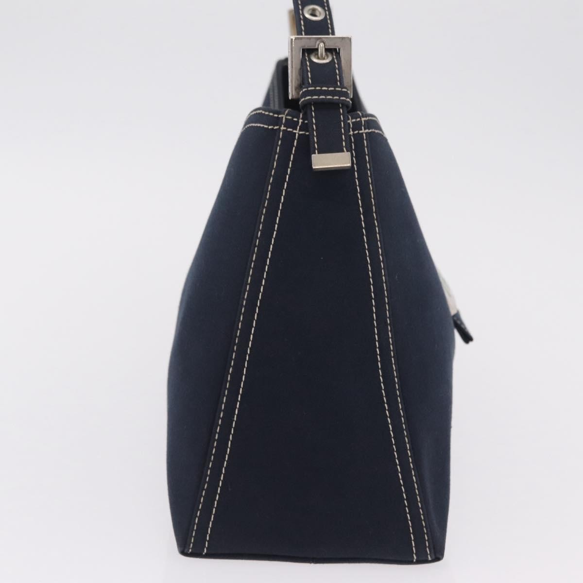 Fendi Baguette Canvas Navy Canvas Handbag (Pre-Owned)