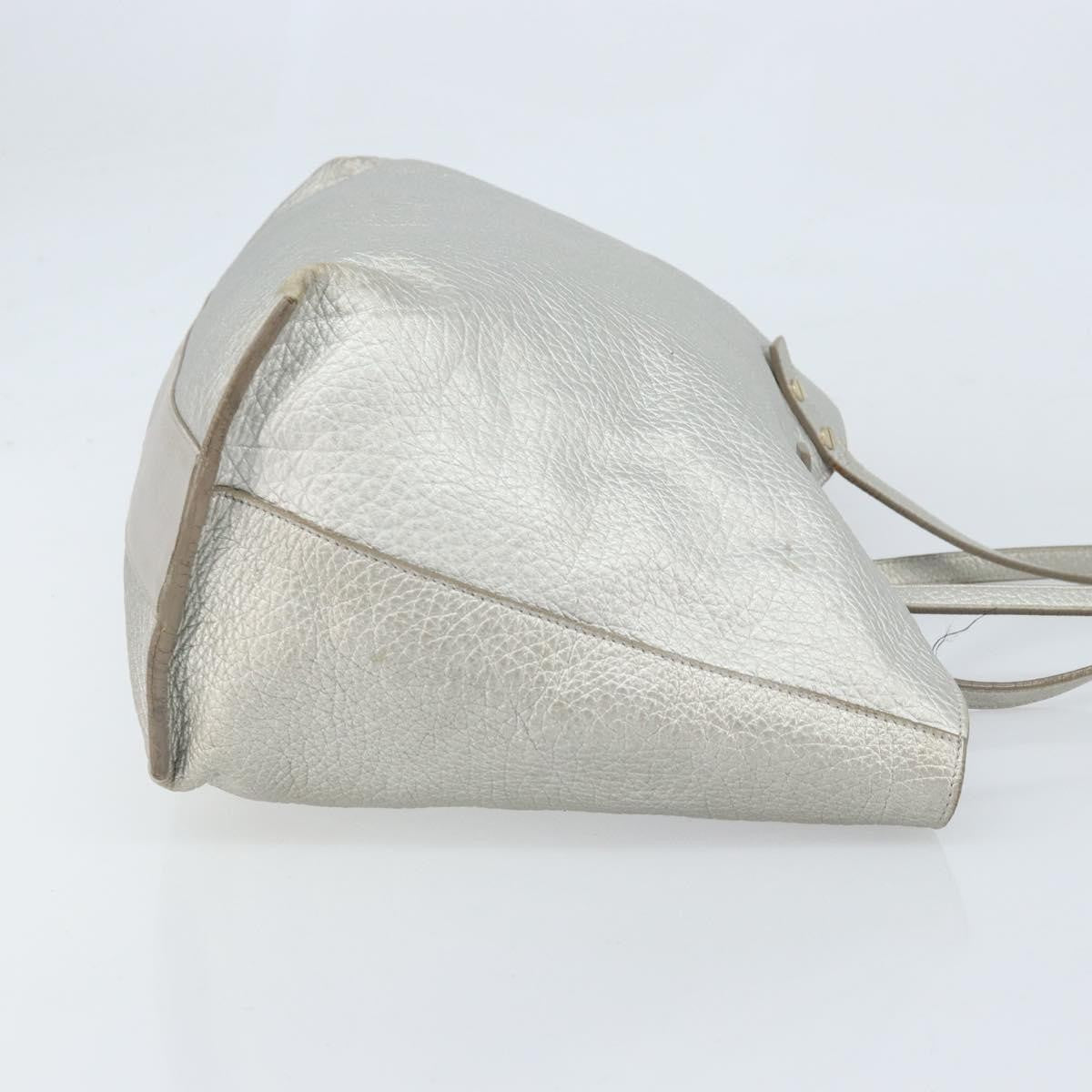 Chloe Dilan Tote Leather Silver Leather Tote Bag Bag (Pre-Owned)