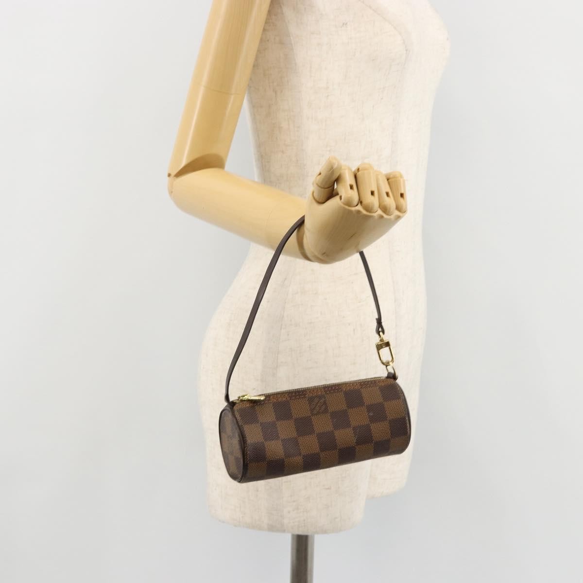 Louis Vuitton Papillon Pochette Damier Brown Canvas Clutche & Pouche Bag (Pre-Owned)
