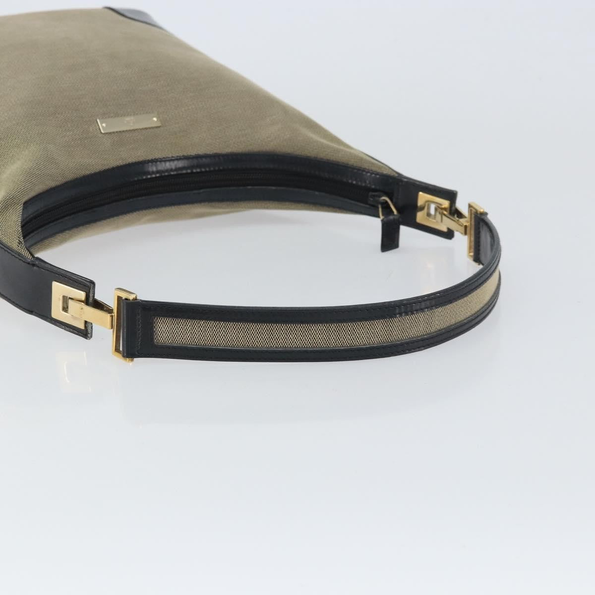 Gucci Zip Hobo Canvas Beige Canvas Shoulder Bag Bag (Pre-Owned)