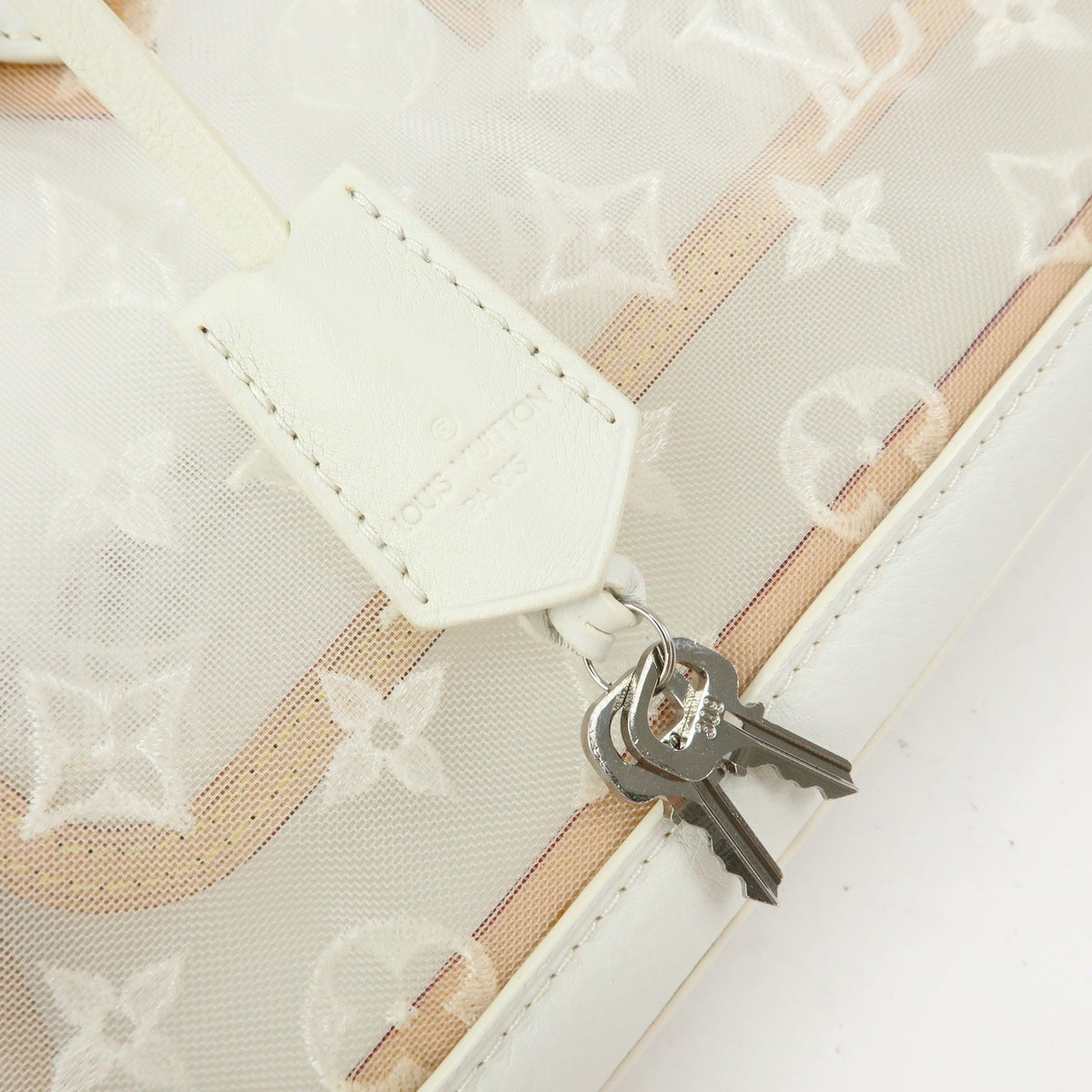 Louis Vuitton Transparence Lockit Mesh And Leather White Mesh Handbag (Pre-Owned)