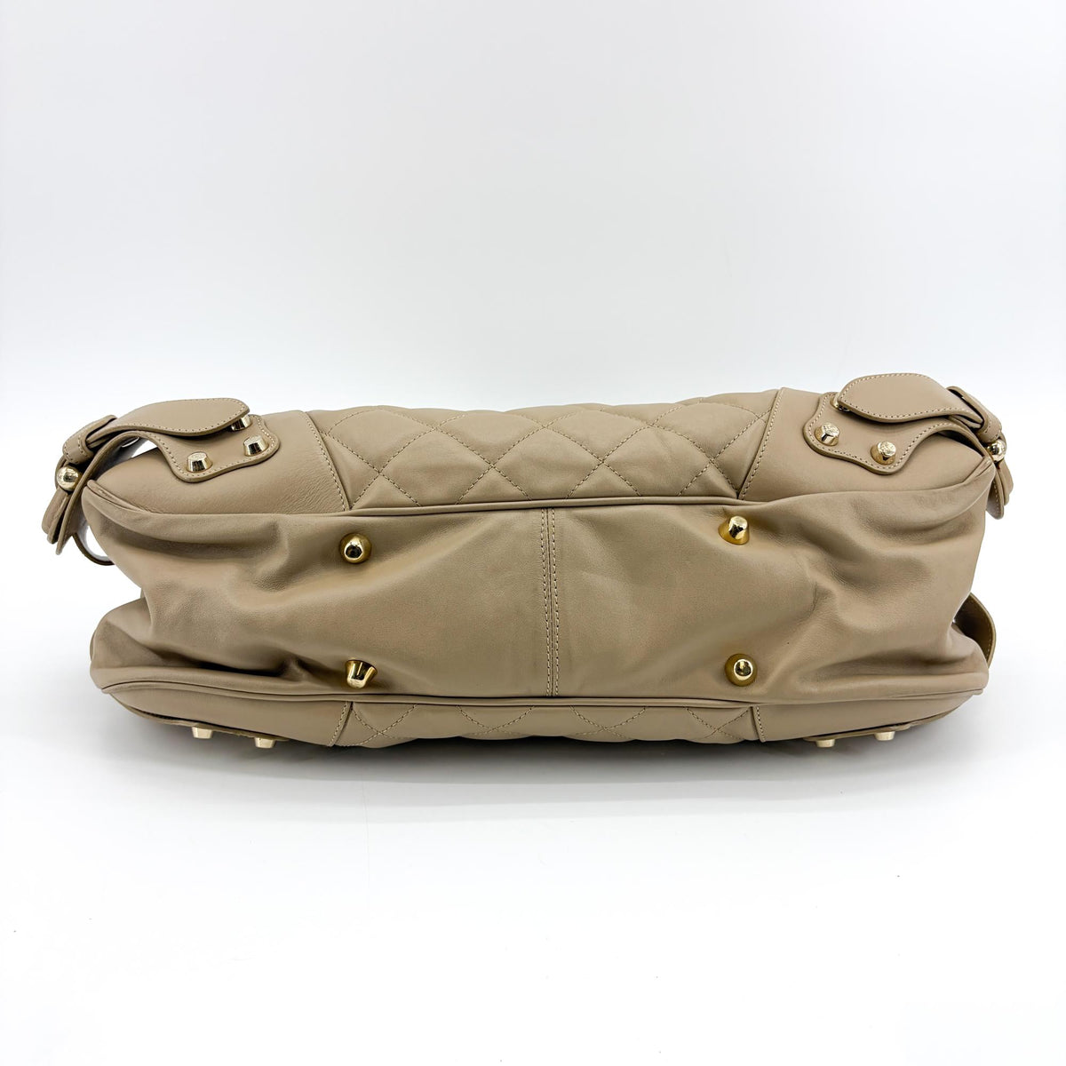 Burberry Enmore Quilted Leather Beige Leather Shoulder Bag Bag (Pre-Owned)