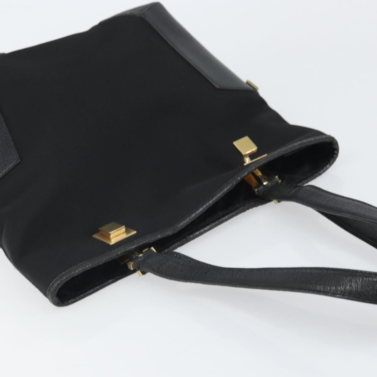Salvatore Ferragamo Vintage Canvas Black Canvas Tote Bag Bag (Pre-Owned)