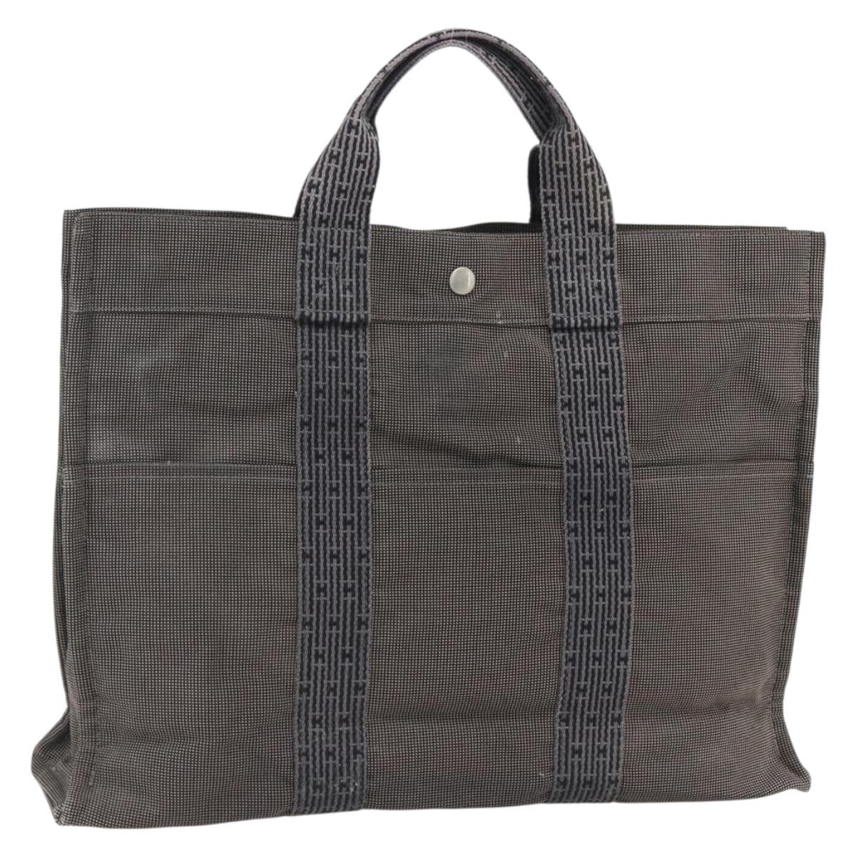 Hermes Fourre Tout Tote Canvas Gray Canvas Tote Bag Bag (Pre-Owned)