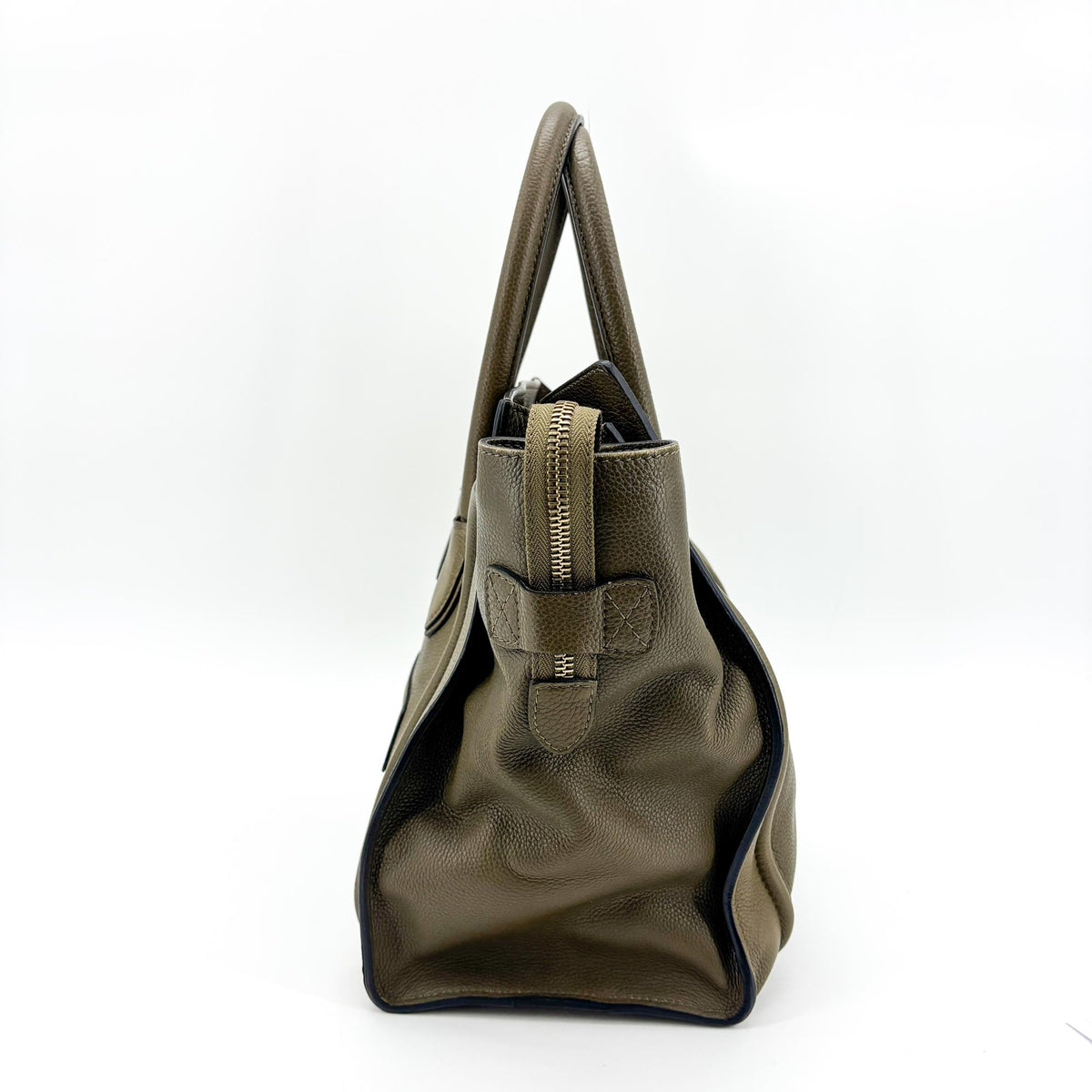 Celine Luggage Smooth Leather Khaki Leather Handbag (Pre-Owned)