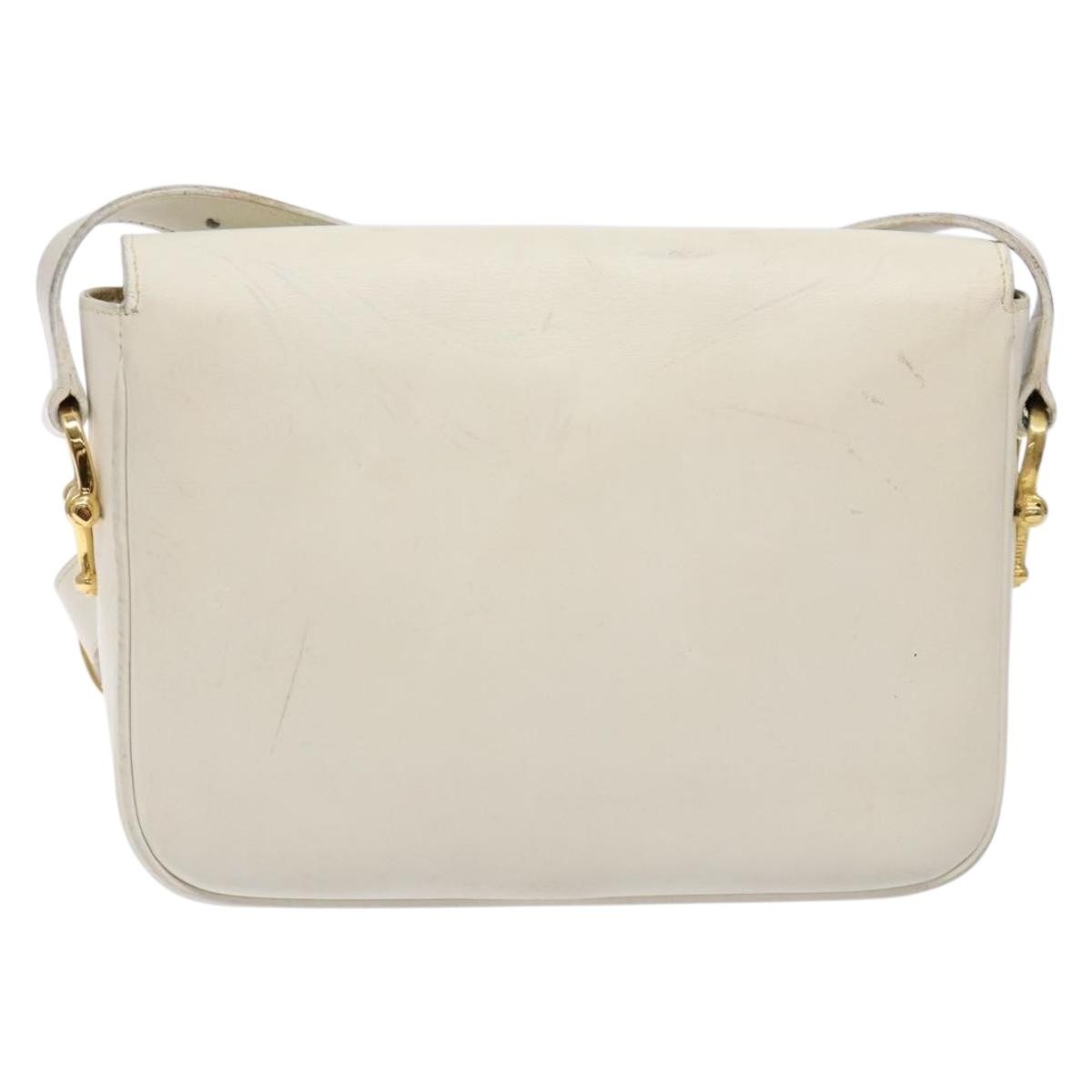 Celine Shoulder Leather White Leather Shoulder Bag Bag (Pre-Owned)