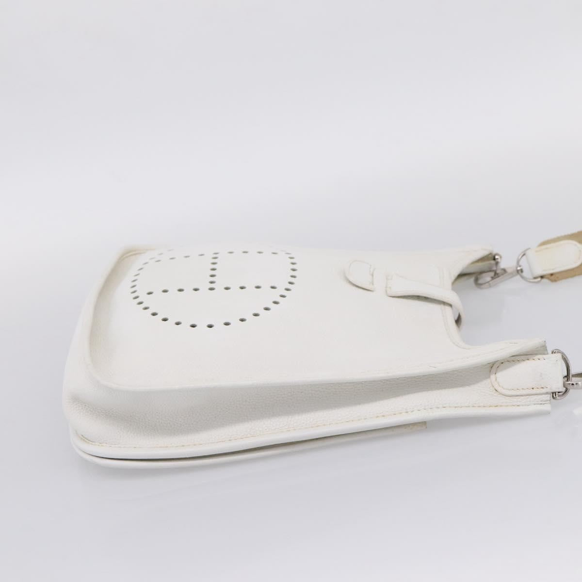 Hermes Evelyne Bag Gen I Togo White Leather Handbag (Pre-Owned)
