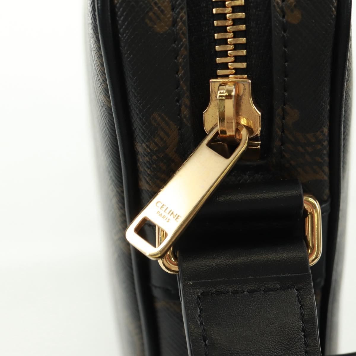 Celine Logo Messenger Triomphe Coated Canvas Black Pvc Shoulder Bag Bag (Pre-Owned)