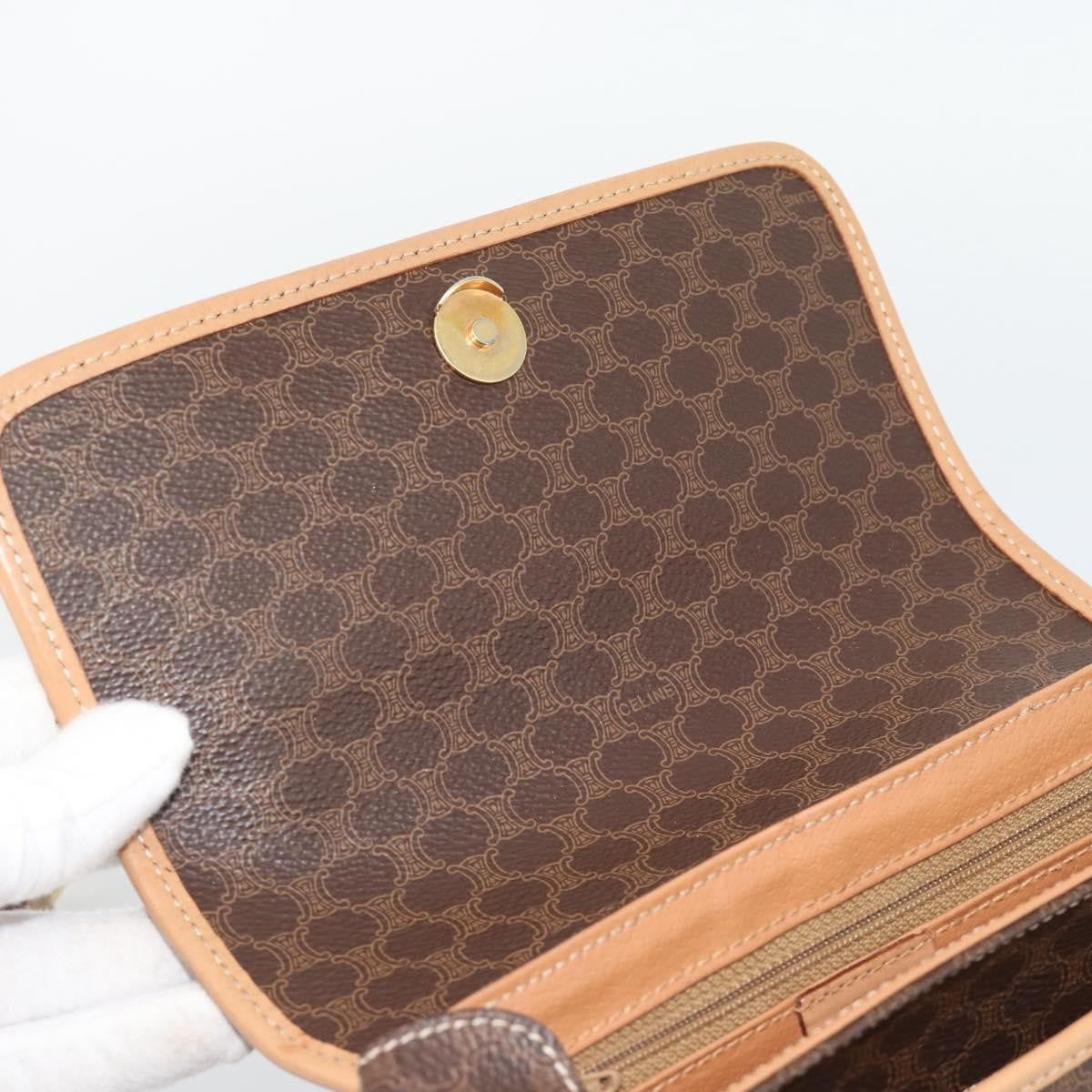 Celine Macadam Canvas Brown Canvas Shoulder Bag Bag (Pre-Owned)