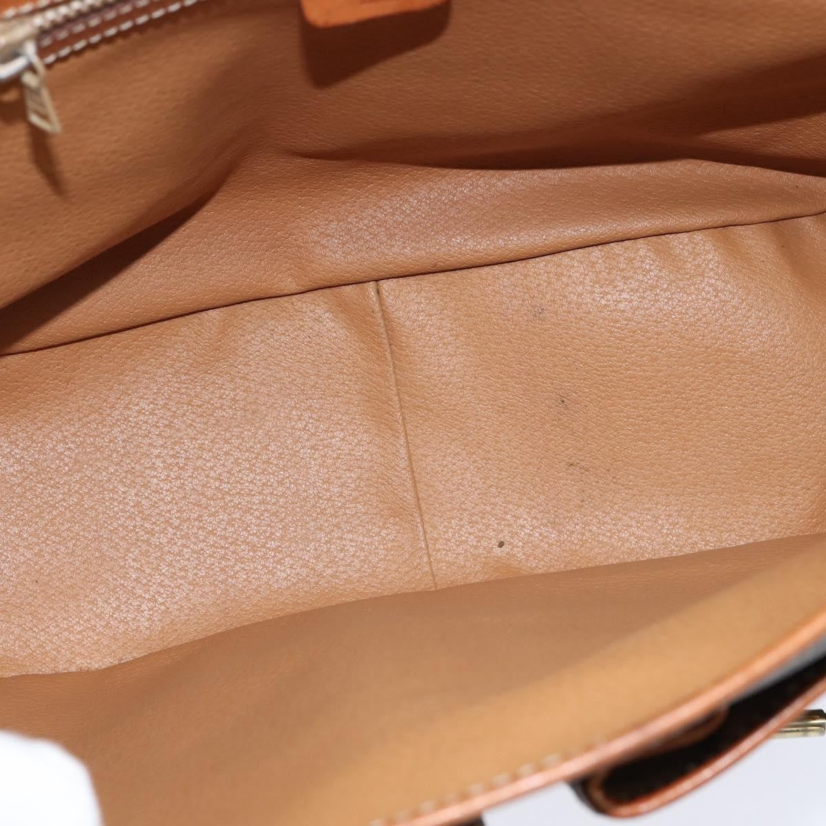 Celine Vintage Macadam Canvas And Leather Brown Canvas Shoulder Bag Bag (Pre-Owned)