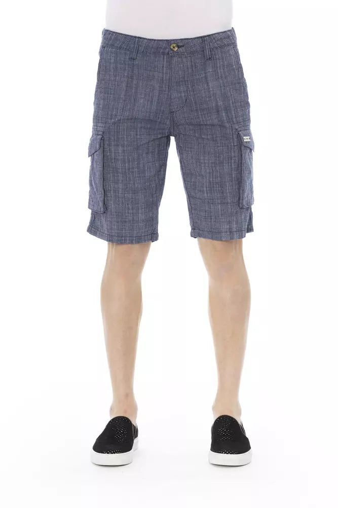 Baldinini Trend Blue Cotton Men Cargo Men's Short