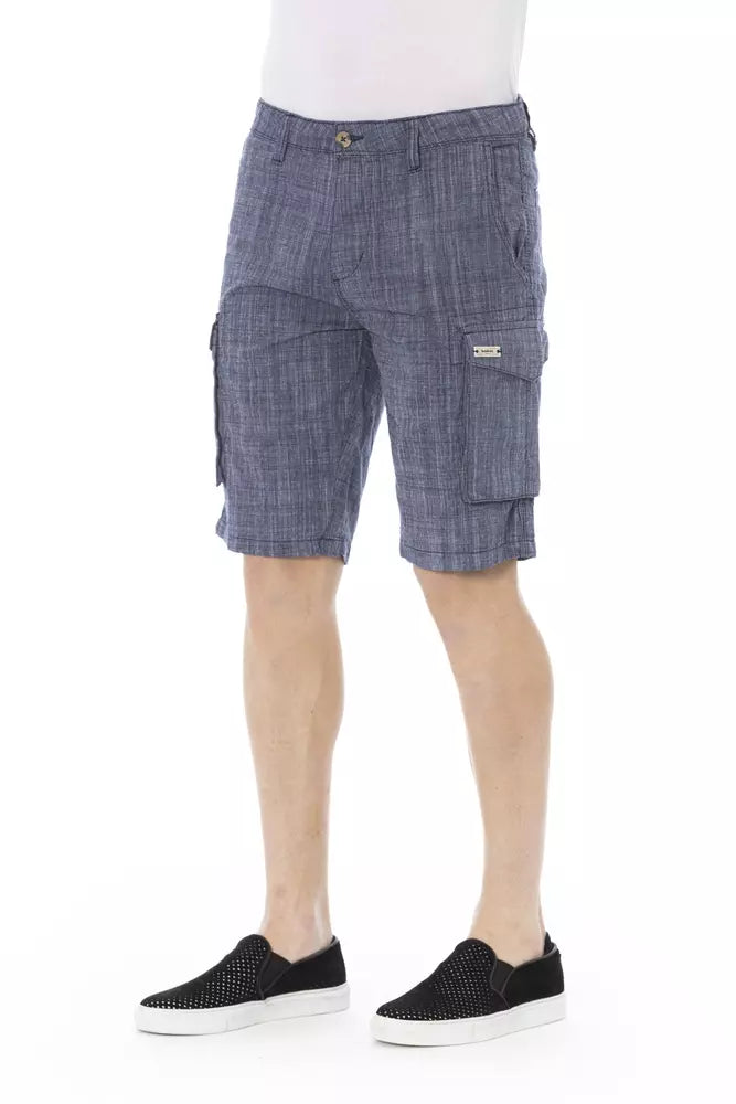 Baldinini Trend Blue Cotton Men Cargo Men's Short