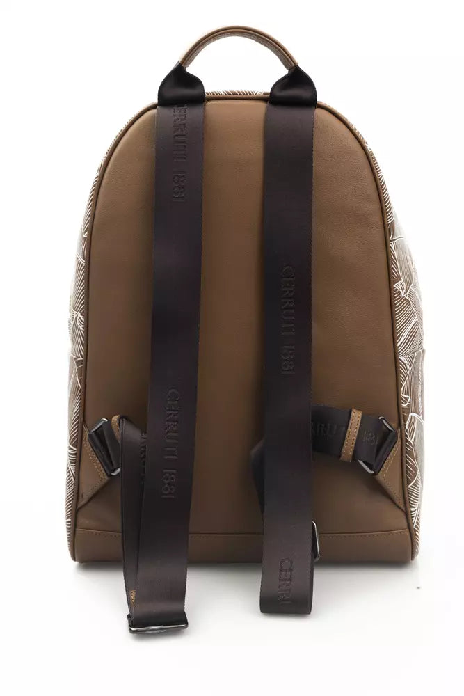 Cerruti 1881 Brown Leather Men Men's Backpack