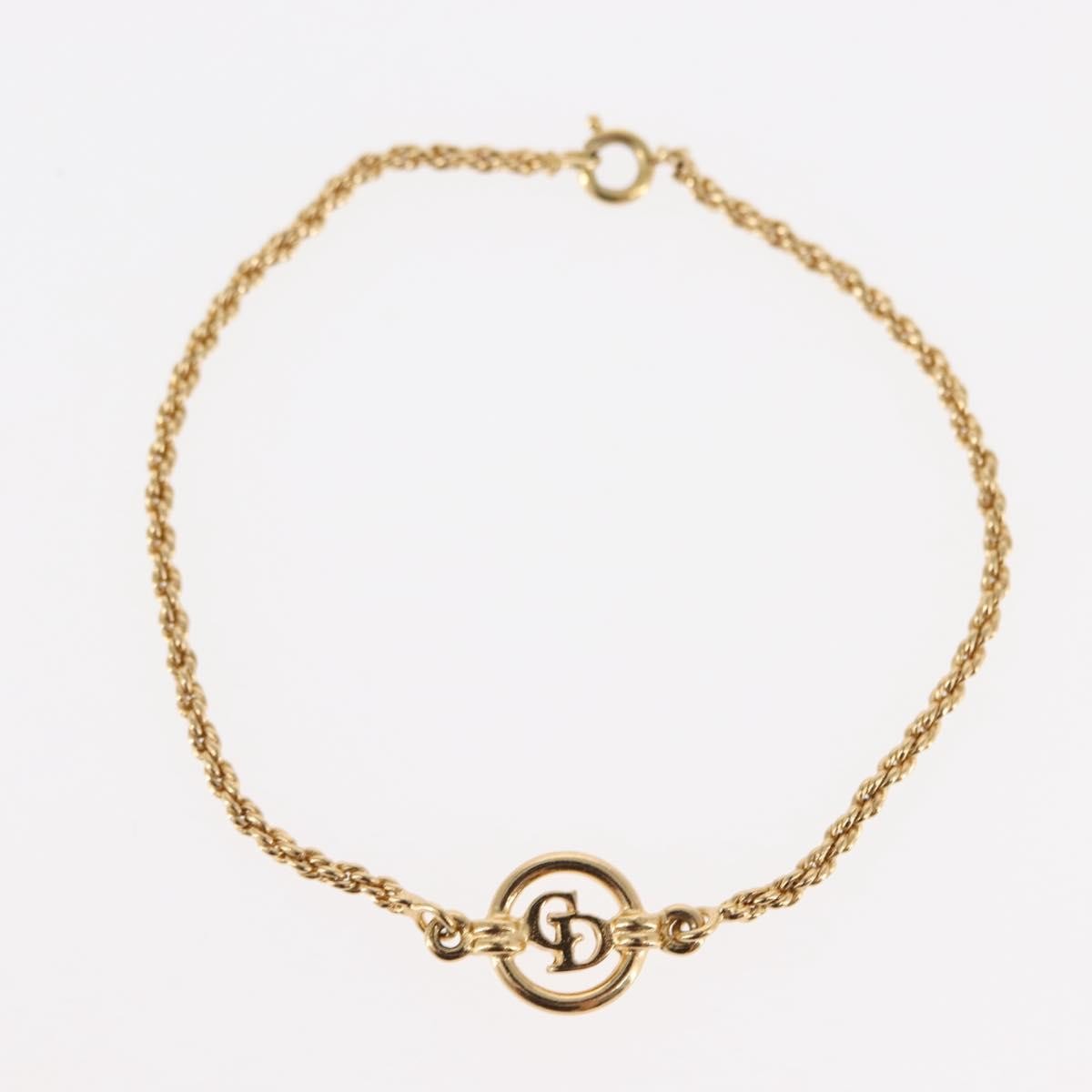 Christian Dior Vintage Logo Metal Gold Metal Bracelet Jewelry (Pre-Owned)