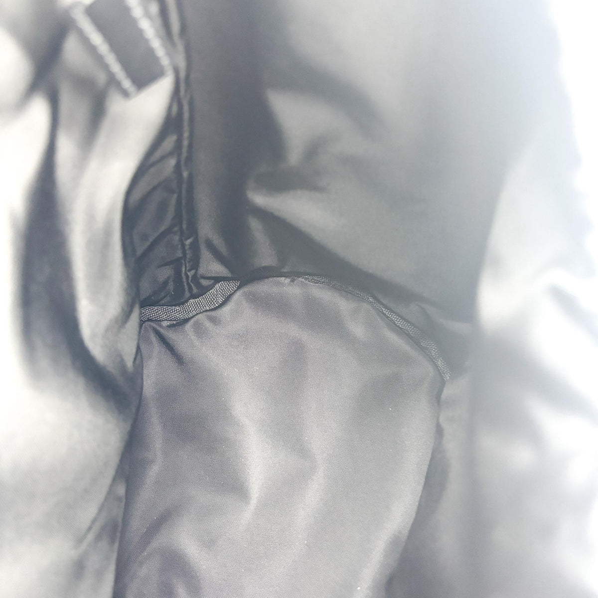 Prada Triangle Zip Sling Re-Nylon With Leather Black Nylon Backpack Bag (Pre-Owned)