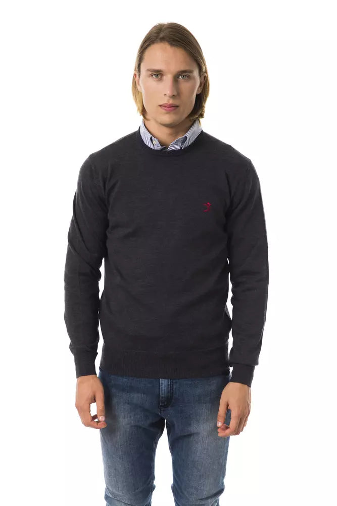 Uominitaliani Gray Merino Wool Men Men's Sweater