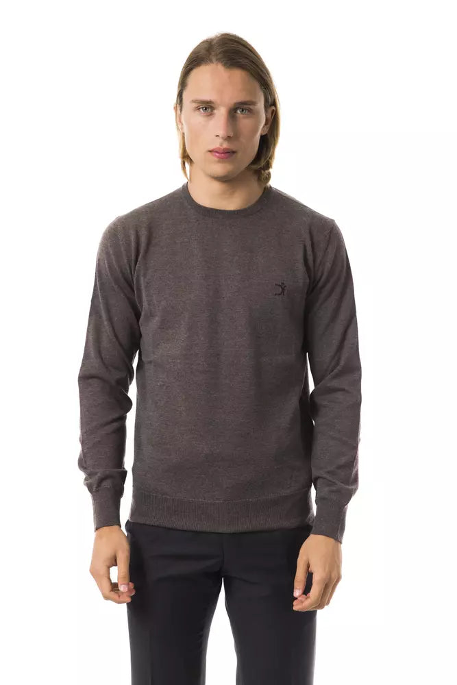 Uominitaliani Gray Merino Wool Men Men's Sweater