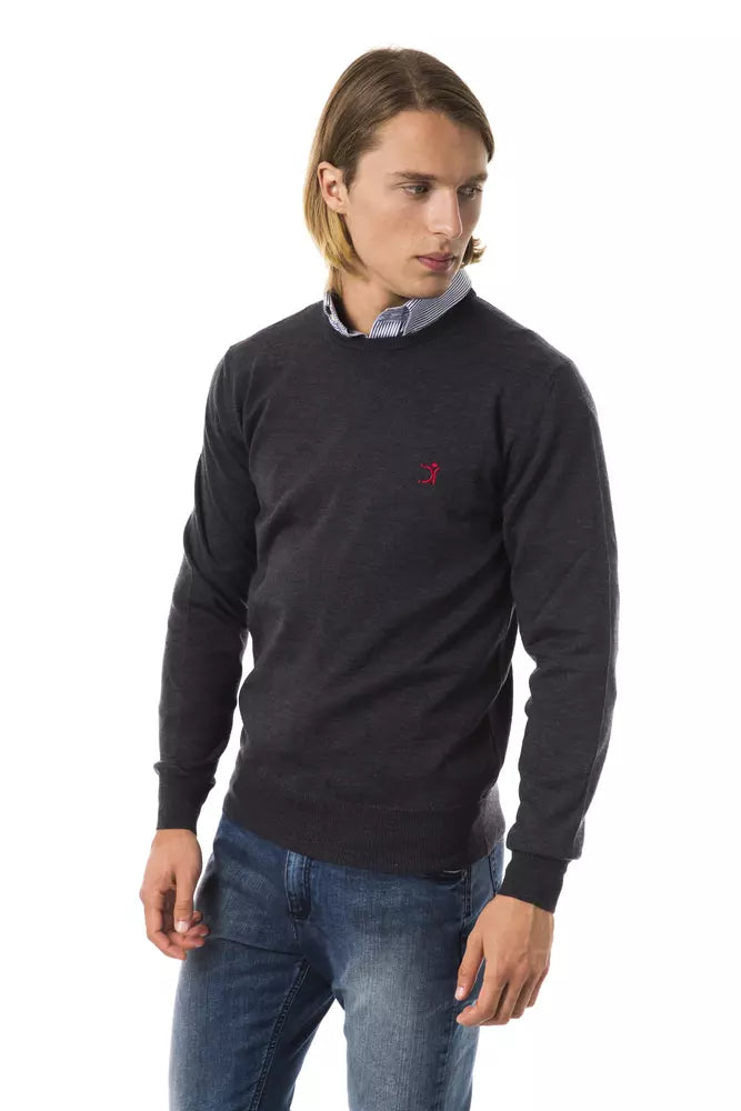 Uominitaliani Gray Merino Wool Men Men's Sweater