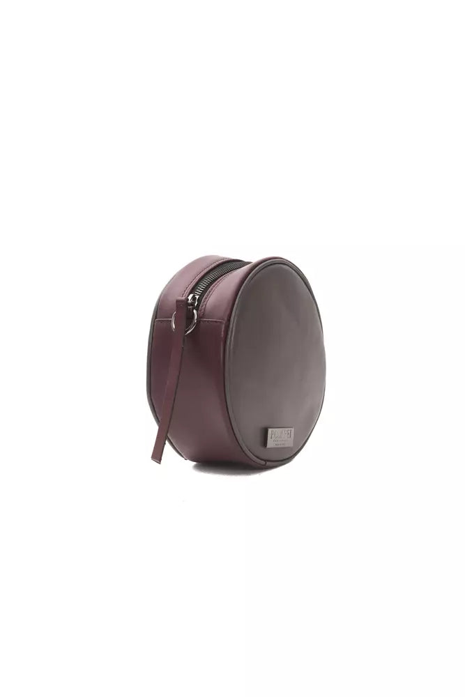 Pompei Donatella Chic Burgundy Small Oval Crossbody Women's Bag