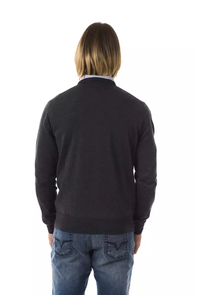 Uominitaliani Gray Merino Wool Men Men's Sweater
