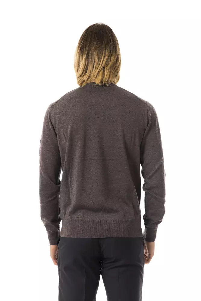 Uominitaliani Gray Merino Wool Men Men's Sweater