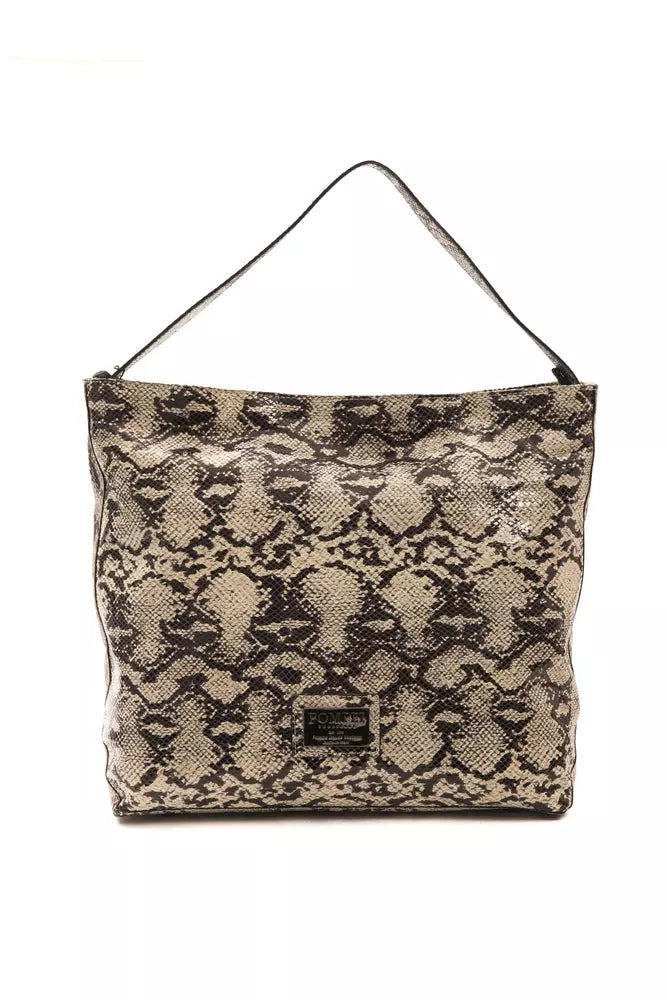 Pompei Donatella Gray Leather Women Shoulder Women's Bag