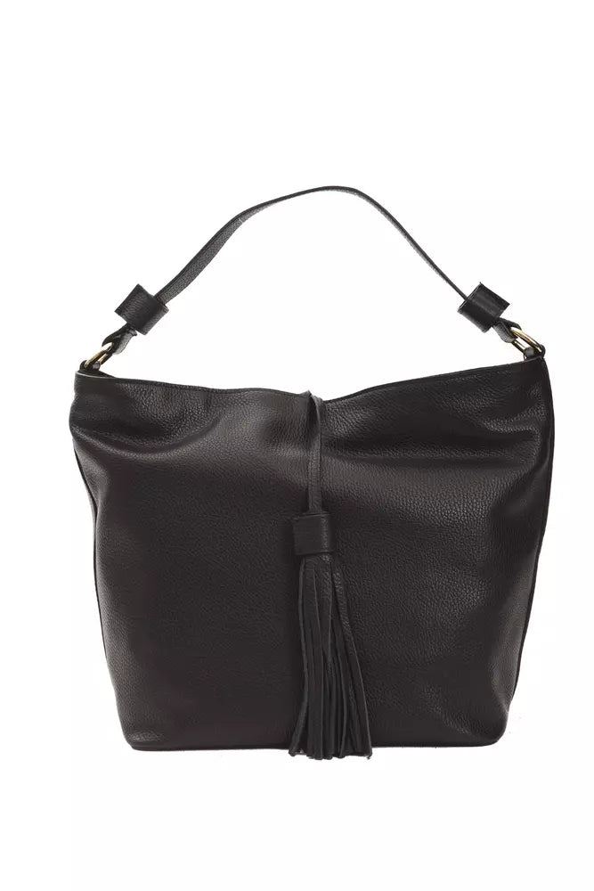 Pompei Donatella Black Leather Women Shoulder Women's Bag