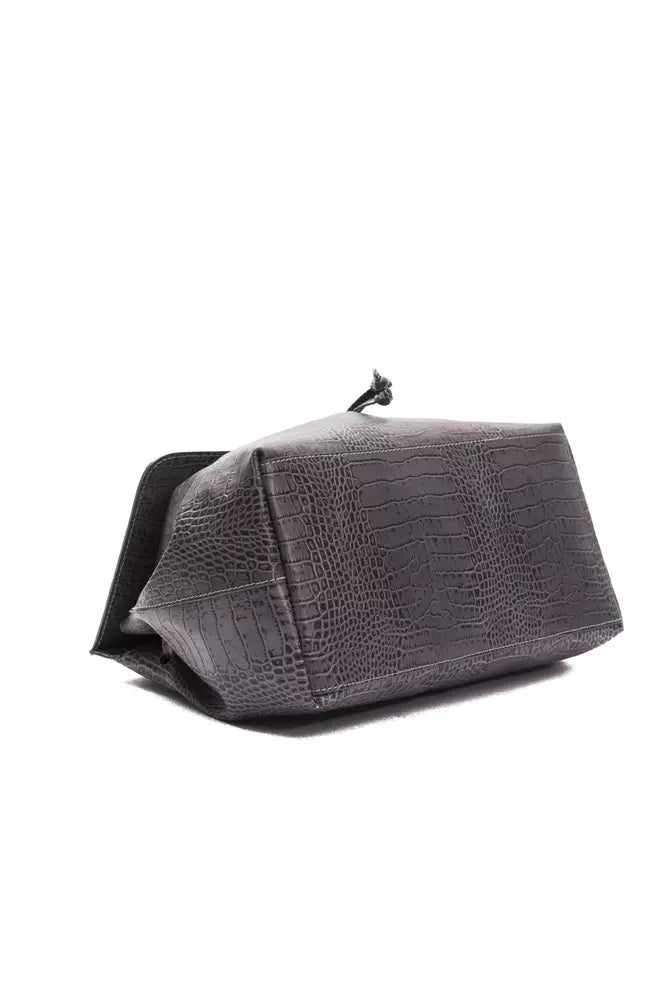 Pompei Donatella Gray Leather Women Shoulder Women's Bag