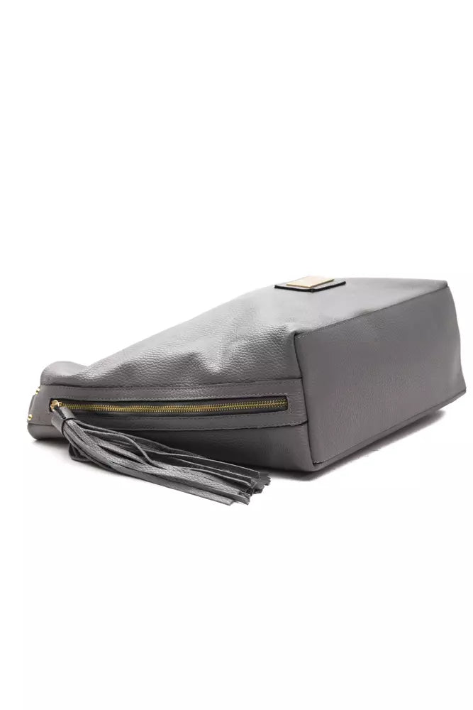 Pompei Donatella Gray Leather Women Shoulder Women's Bag