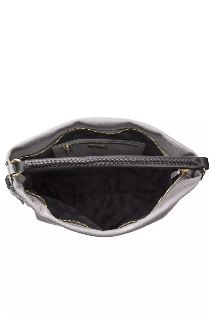 Pompei Donatella Gray Leather Women Shoulder Women's Bag