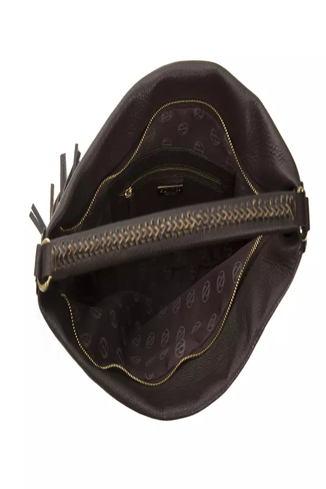 Pompei Donatella Brown Leather Women Shoulder Women's Bag