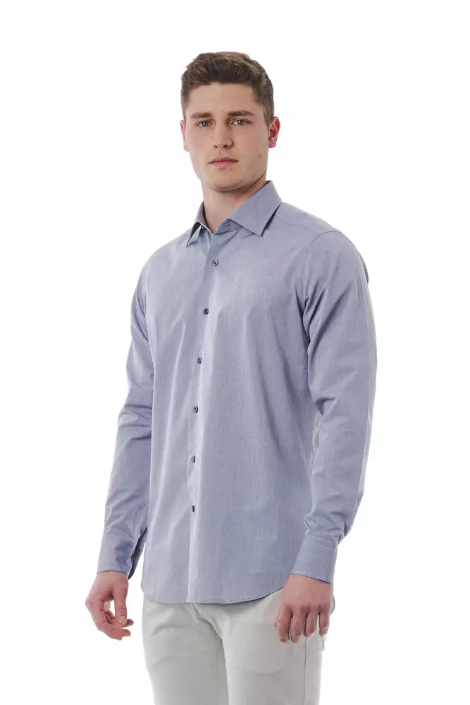 Bagutta Gray Cotton Men Men's Shirt