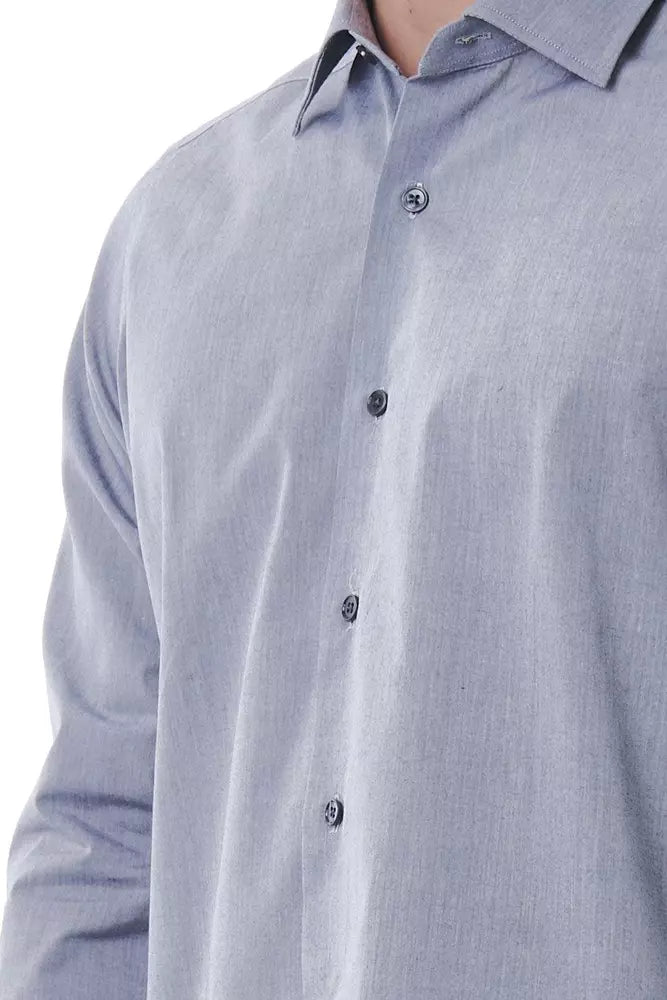 Bagutta Gray Cotton Men Men's Shirt
