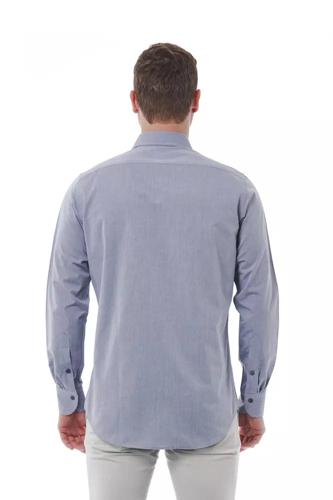 Bagutta Gray Cotton Men Men's Shirt