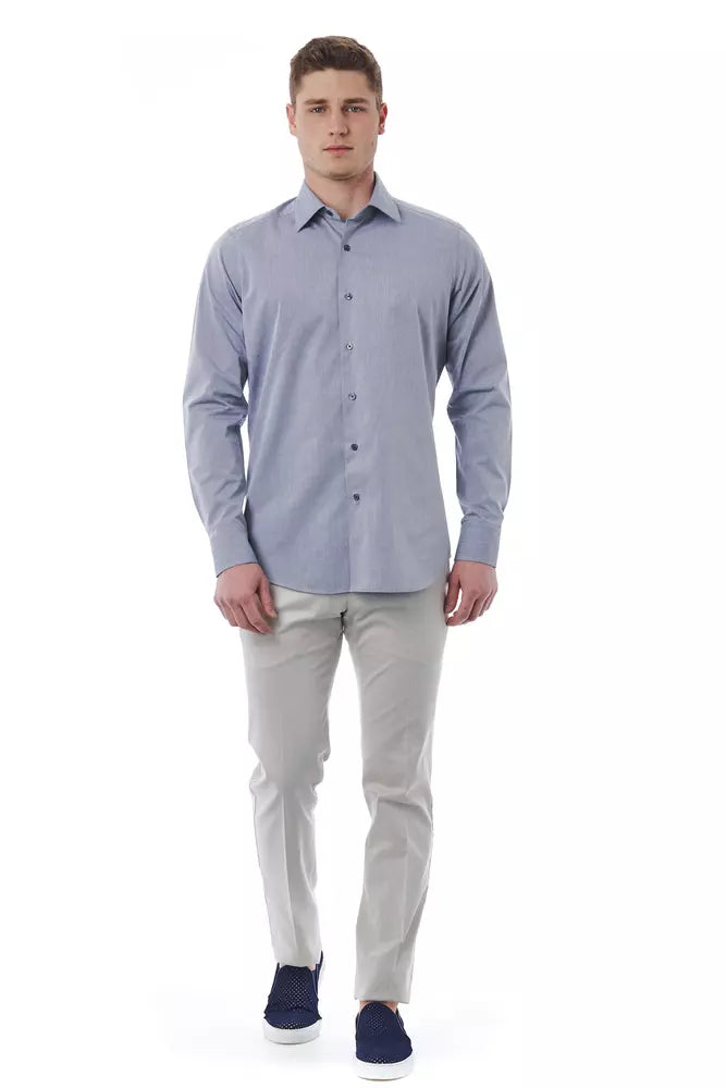 Bagutta Gray Cotton Men Men's Shirt